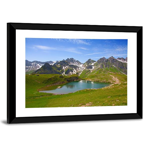 Summer Alpine Landscape Canvas Wall Art-5 Horizontal-Gallery Wrap-22" x 12"-Tiaracle