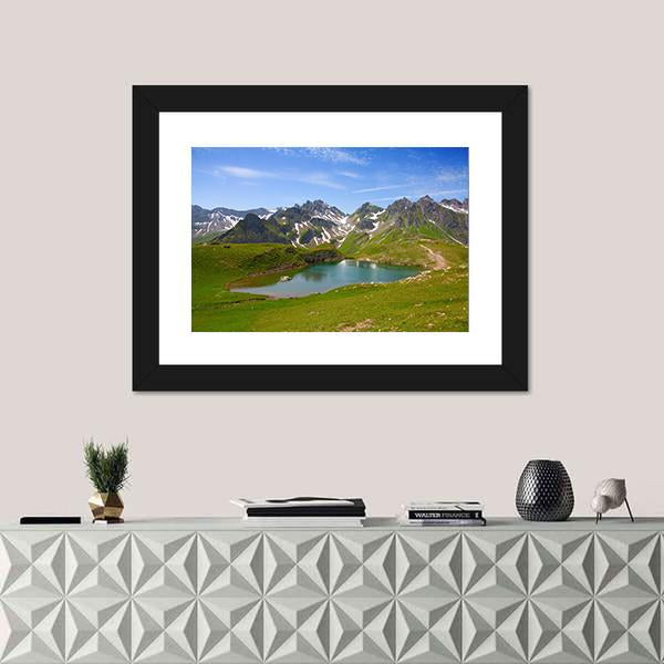 Summer Alpine Landscape Canvas Wall Art-5 Horizontal-Gallery Wrap-22" x 12"-Tiaracle