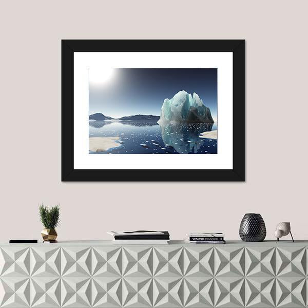 Summer In Antarctica Winter Canvas Wall Art-1 Piece-Framed Print-20" x 16"-Tiaracle