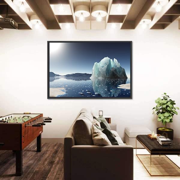 Summer In Antarctica Winter Canvas Wall Art-3 Horizontal-Gallery Wrap-25" x 16"-Tiaracle