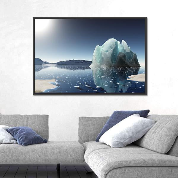 Summer In Antarctica Winter Canvas Wall Art-3 Horizontal-Gallery Wrap-25" x 16"-Tiaracle
