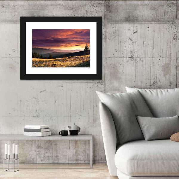 Summer Landscape In The Mountains Canvas Wall Art-5 Horizontal-Gallery Wrap-22" x 12"-Tiaracle