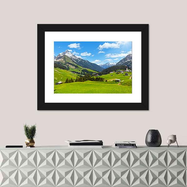 Summer Mountain View To Biberkopf Mount Canvas Wall Art-1 Piece-Framed Print-20" x 16"-Tiaracle