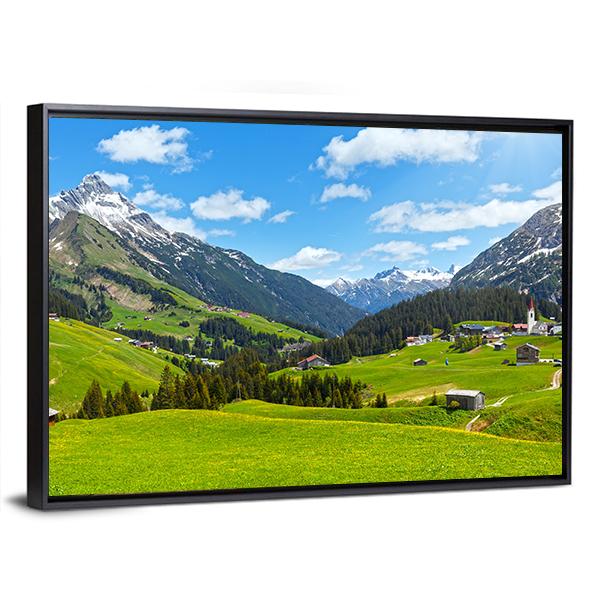 Summer Mountain View To Biberkopf Mount Canvas Wall Art-3 Horizontal-Gallery Wrap-25" x 16"-Tiaracle