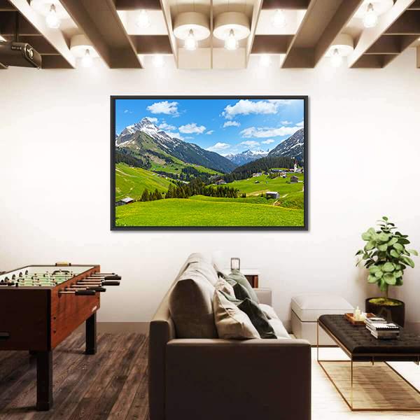 Summer Mountain View To Biberkopf Mount Canvas Wall Art-3 Horizontal-Gallery Wrap-25" x 16"-Tiaracle