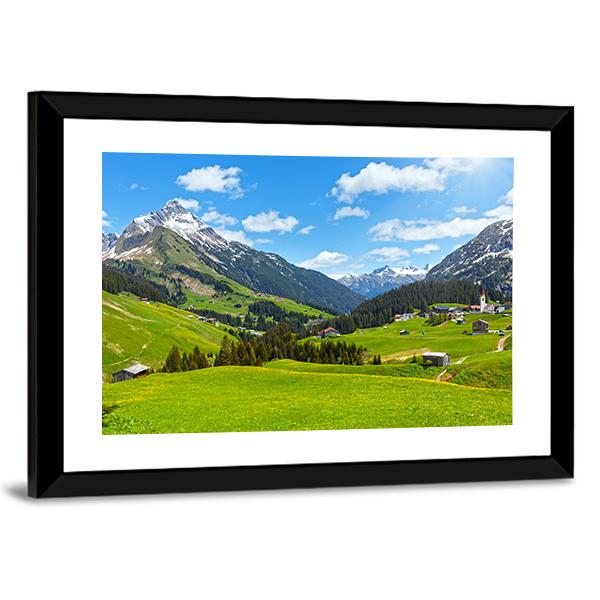 Summer Mountain View To Biberkopf Mount Canvas Wall Art-3 Horizontal-Gallery Wrap-25" x 16"-Tiaracle