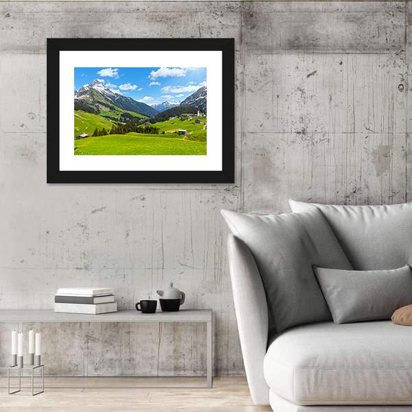Summer Mountain View To Biberkopf Mount Canvas Wall Art-3 Horizontal-Gallery Wrap-25" x 16"-Tiaracle