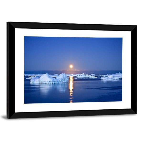 Summer Night In Antarctica Canvas Wall Art-5 Horizontal-Gallery Wrap-22" x 12"-Tiaracle