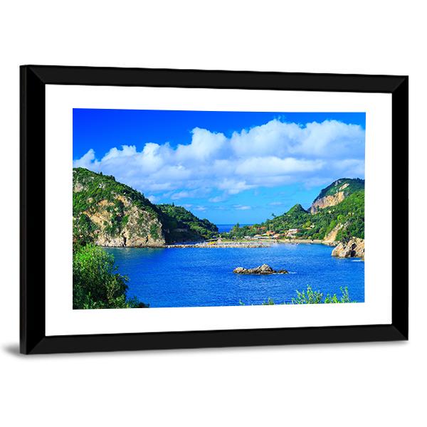 Summer Panoramic Seascape View Canvas Wall Art-3 Horizontal-Gallery Wrap-25" x 16"-Tiaracle