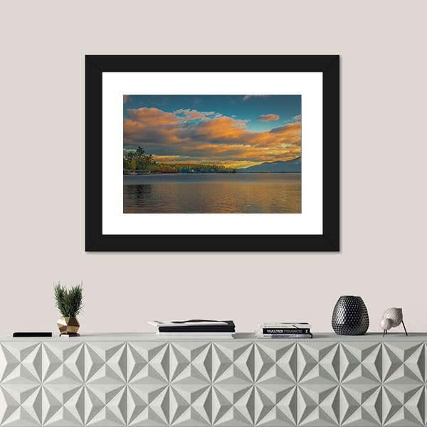 Summer View Of Lake George in New York Canvas Wall Art-1 Piece-Framed Print-20" x 16"-Tiaracle