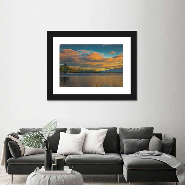 Summer View Of Lake George in New York Canvas Wall Art-1 Piece-Framed Print-20" x 16"-Tiaracle