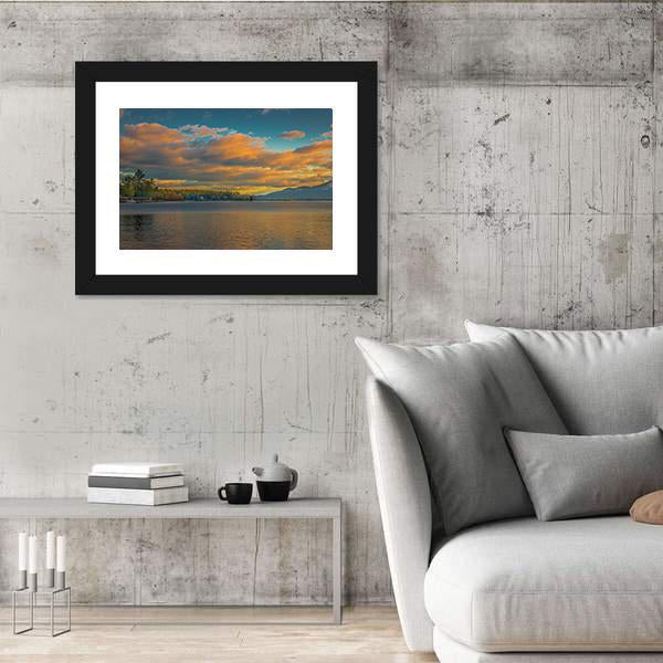 Summer View Of Lake George in New York Canvas Wall Art-5 Horizontal-Gallery Wrap-22" x 12"-Tiaracle