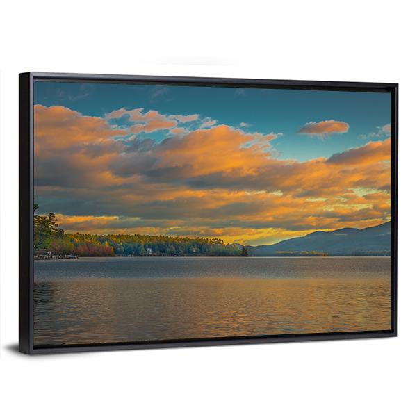 Summer View Of Lake George in New York Canvas Wall Art-5 Horizontal-Gallery Wrap-22" x 12"-Tiaracle
