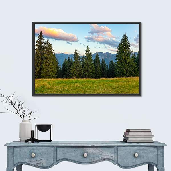 Summer View Of Tatra Mountains Canvas Wall Art-1 Piece-Floating Frame-24" x 16"-Tiaracle