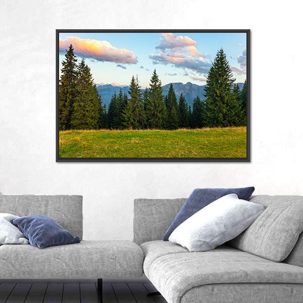 Summer View Of Tatra Mountains Canvas Wall Art-3 Horizontal-Gallery Wrap-25" x 16"-Tiaracle