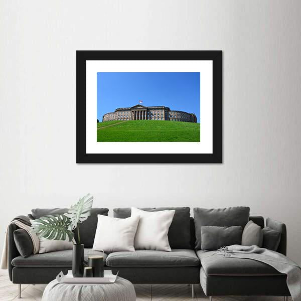 Summer View Of Wilhelmshoehe Castle Park Canvas Wall Art-5 Horizontal-Gallery Wrap-22" x 12"-Tiaracle
