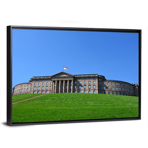 Summer View Of Wilhelmshoehe Castle Park Canvas Wall Art-5 Horizontal-Gallery Wrap-22" x 12"-Tiaracle