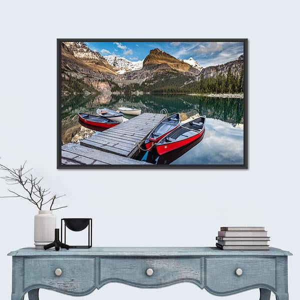 Summertime In The Canadian Rockies Canvas Wall Art-5 Horizontal-Gallery Wrap-22" x 12"-Tiaracle