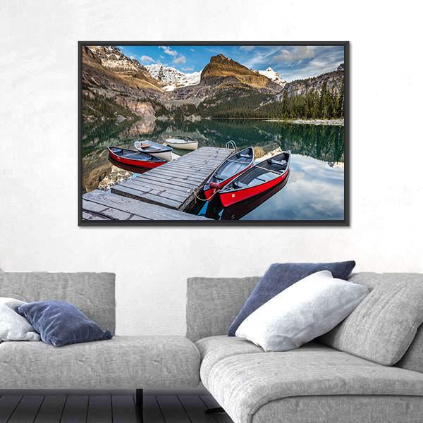 Summertime In The Canadian Rockies Canvas Wall Art-5 Horizontal-Gallery Wrap-22" x 12"-Tiaracle