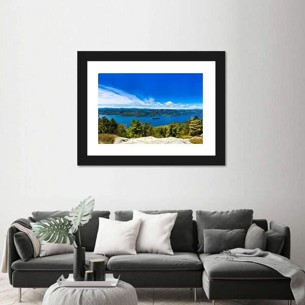 Summit Of Buck Mountain In Lake George Canvas Wall Art-1 Piece-Framed Print-20" x 16"-Tiaracle