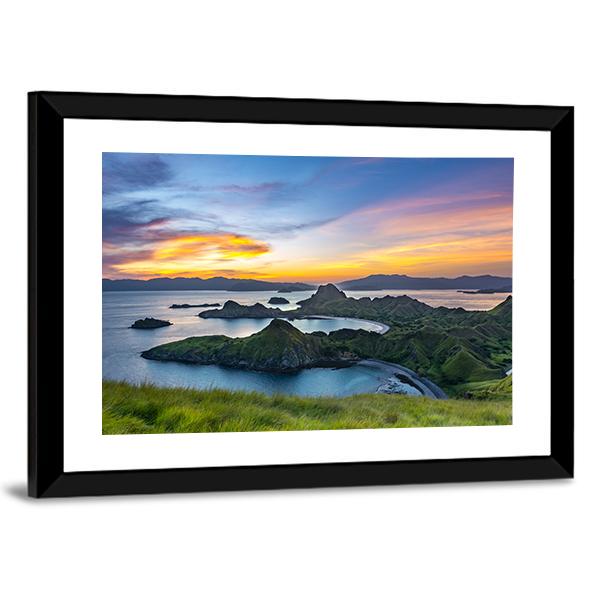 Sunlight From Top Of Padar Island At Sunset Canvas Wall Art-5 Horizontal-Gallery Wrap-22" x 12"-Tiaracle