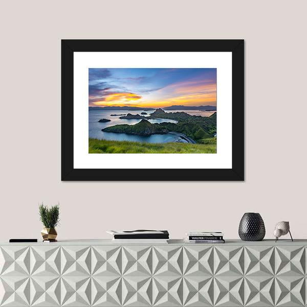 Sunlight From Top Of Padar Island At Sunset Canvas Wall Art-5 Horizontal-Gallery Wrap-22" x 12"-Tiaracle