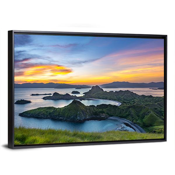 Sunlight From Top Of Padar Island At Sunset Canvas Wall Art-5 Horizontal-Gallery Wrap-22" x 12"-Tiaracle