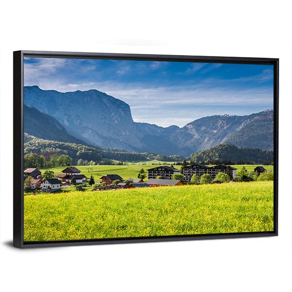 Sunrise At Gosau In Alps Austria Canvas Wall Art-3 Horizontal-Gallery Wrap-25" x 16"-Tiaracle