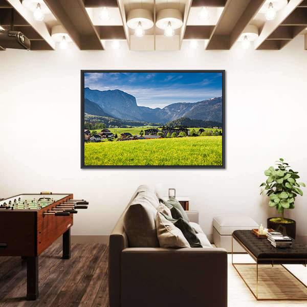 Sunrise At Gosau In Alps Austria Canvas Wall Art-3 Horizontal-Gallery Wrap-25" x 16"-Tiaracle