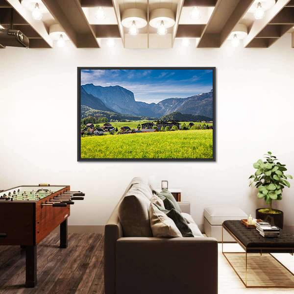 Sunrise At Gosau In Alps Austria Canvas Wall Art-3 Horizontal-Gallery Wrap-25" x 16"-Tiaracle