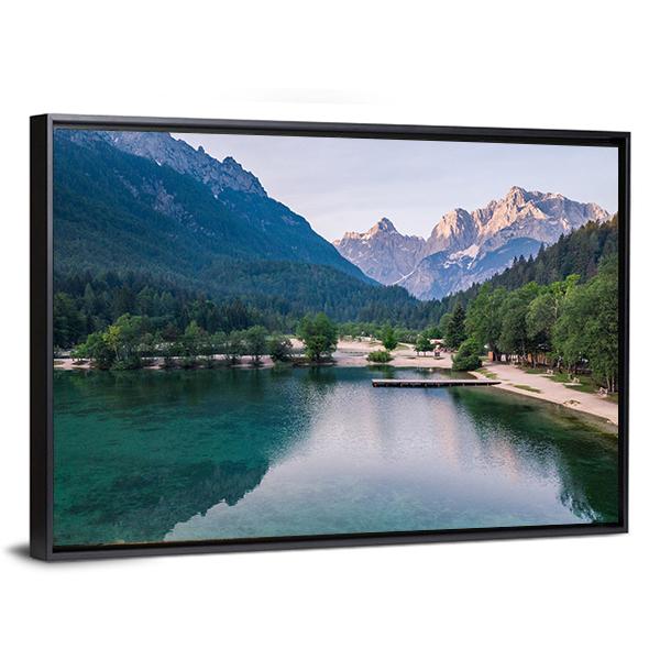Sunrise At Lake Jasna With Mounatins Canvas Wall Art-3 Horizontal-Gallery Wrap-25" x 16"-Tiaracle