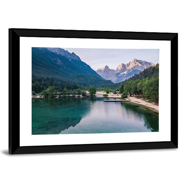 Sunrise At Lake Jasna With Mounatins Canvas Wall Art-3 Horizontal-Gallery Wrap-25" x 16"-Tiaracle