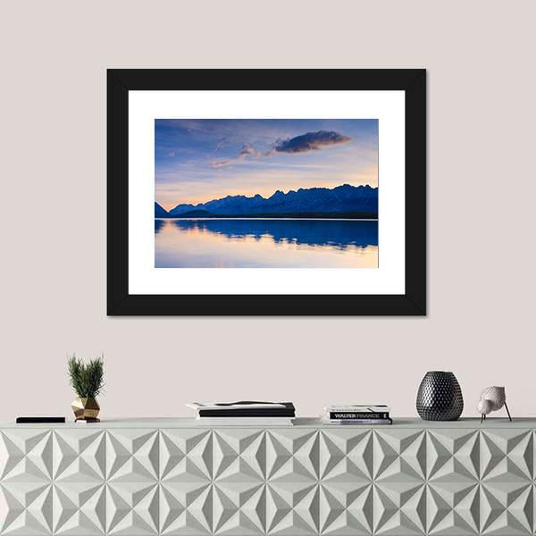 Sunrise At Lower Kananaskis Lake Canvas Wall Art-1 Piece-Framed Print-20" x 16"-Tiaracle