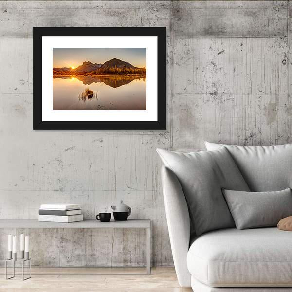 Sunrise At Vermilion Lakes Canvas Wall Art-5 Horizontal-Gallery Wrap-22" x 12"-Tiaracle