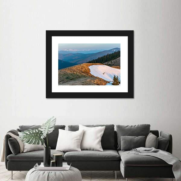 Sunrise Landscape In Spring Carpathian Mountains Canvas Wall Art-5 Horizontal-Gallery Wrap-22" x 12"-Tiaracle