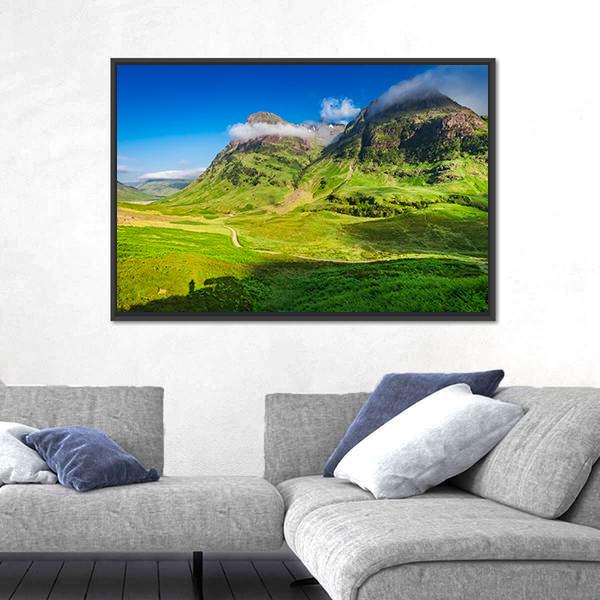 Sunrise On Glencoe Mountain Canvas Wall Art-3 Horizontal-Gallery Wrap-25" x 16"-Tiaracle