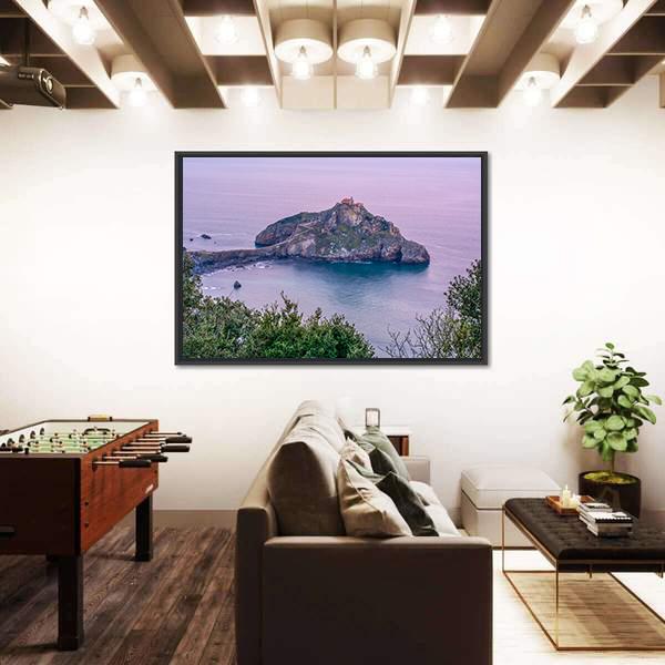 Sunrise On Island In Spain Canvas Wall Art-1 Piece-Floating Frame-24" x 16"-Tiaracle