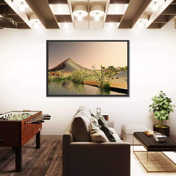 Sunrise On The Sahara Desert Canvas Wall Art-1 Piece-Floating Frame-36" x 24"-Tiaracle