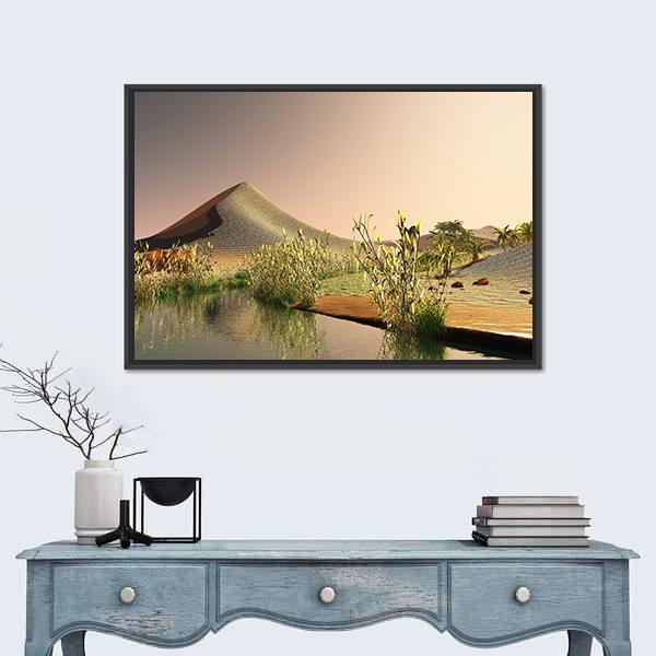 Sunrise On The Sahara Desert Canvas Wall Art-5 Horizontal-Gallery Wrap-22" x 12"-Tiaracle