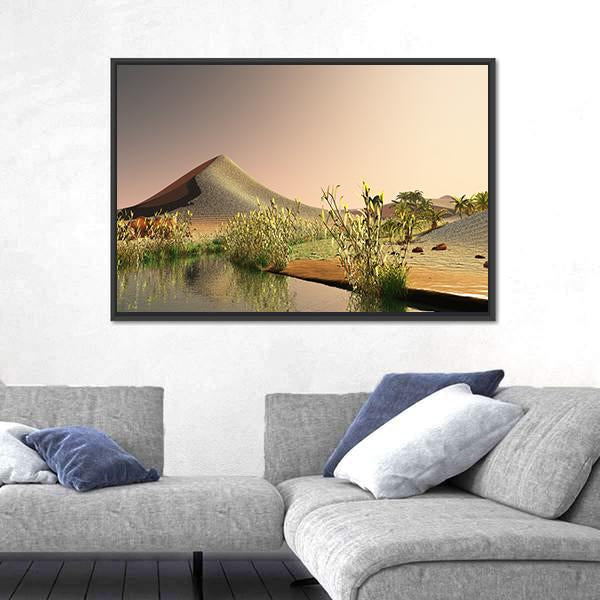 Sunrise On The Sahara Desert Canvas Wall Art-5 Horizontal-Gallery Wrap-22" x 12"-Tiaracle