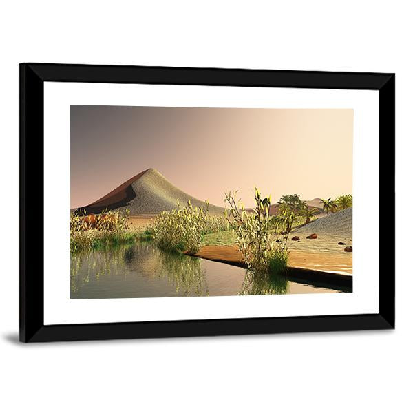 Sunrise On The Sahara Desert Canvas Wall Art-5 Horizontal-Gallery Wrap-22" x 12"-Tiaracle