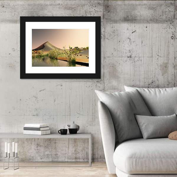 Sunrise On The Sahara Desert Canvas Wall Art-5 Horizontal-Gallery Wrap-22" x 12"-Tiaracle