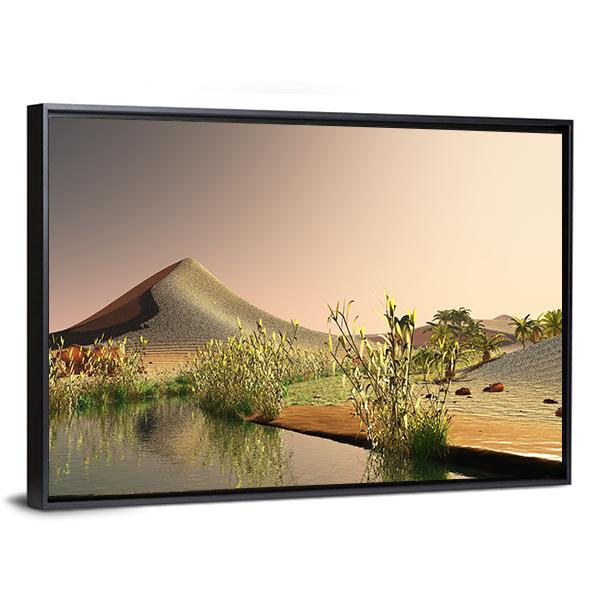 Sunrise On The Sahara Desert Canvas Wall Art-5 Horizontal-Gallery Wrap-22" x 12"-Tiaracle