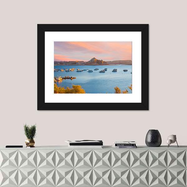 Sunrise Over Lake Powell In Arizona Canvas Wall Art-5 Horizontal-Gallery Wrap-22" x 12"-Tiaracle