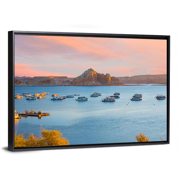 Sunrise Over Lake Powell In Arizona Canvas Wall Art-5 Horizontal-Gallery Wrap-22" x 12"-Tiaracle