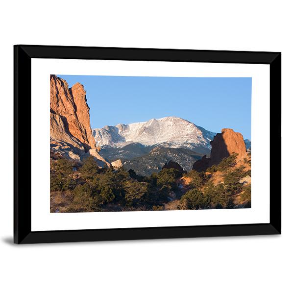 Sunrise Over Pikes Peak In Colorado Canvas Wall Art-5 Horizontal-Gallery Wrap-22" x 12"-Tiaracle