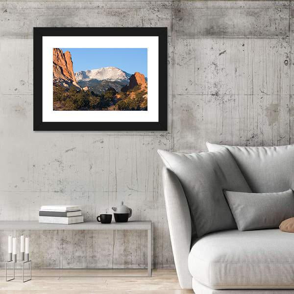 Sunrise Over Pikes Peak In Colorado Canvas Wall Art-5 Horizontal-Gallery Wrap-22" x 12"-Tiaracle
