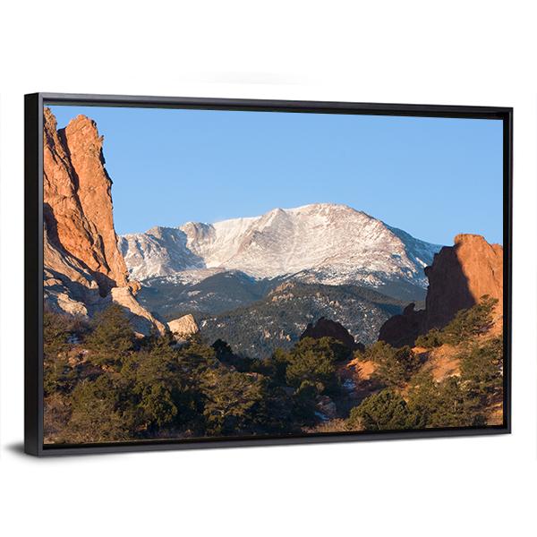 Sunrise Over Pikes Peak In Colorado Canvas Wall Art-5 Horizontal-Gallery Wrap-22" x 12"-Tiaracle