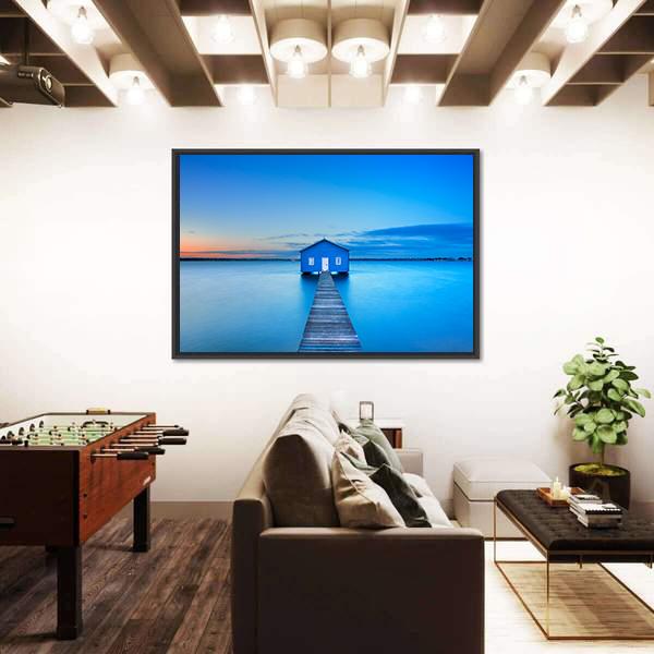 Sunrise Over The Matilda Bay Canvas Wall Art-1 Piece-Floating Frame-24" x 16"-Tiaracle