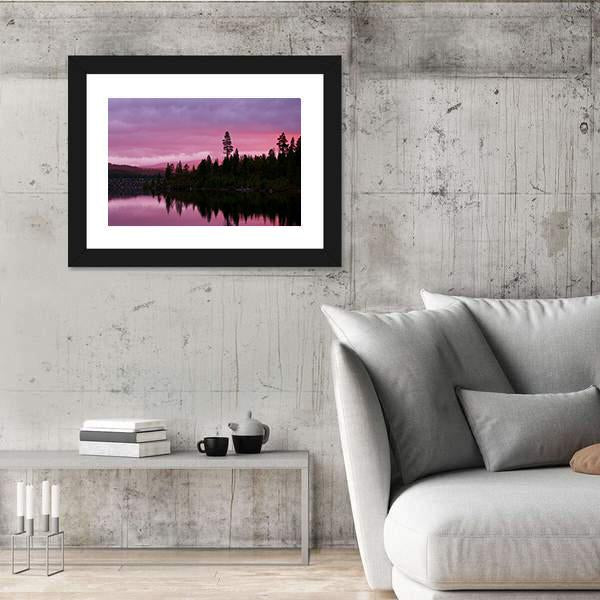 Sunrise Scene On Lake Canvas Wall Art-5 Horizontal-Gallery Wrap-22" x 12"-Tiaracle
